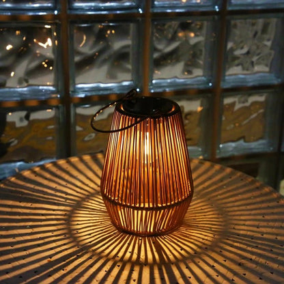 Rattan Lantern Solar Hanging Outdoor