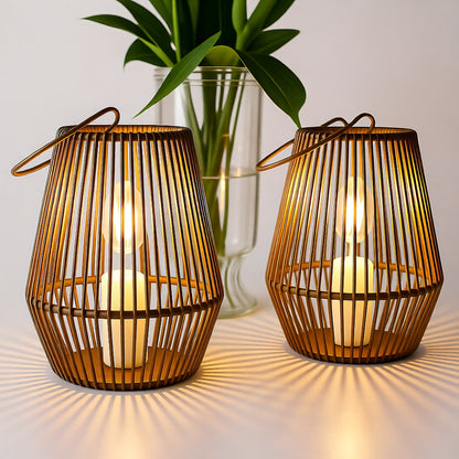 Rattan Lantern Solar Hanging Outdoor