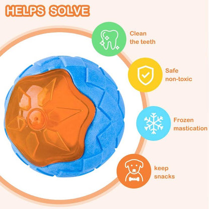 Interactive Dog Toy, Natural Rubber Durable Chew Dental Cleaner