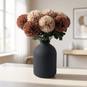 Lifelike Faux Kiku Flower Arrangement, 10 Stems Artificial Flowers for Living Room Boho Decor, No Watering Needed Vase Not Included
