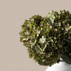 Lifelike Green Hydrangea Faux Flower Arrangement, 5 Stems Artificial Flowers for Spring Decor, No Watering Needed