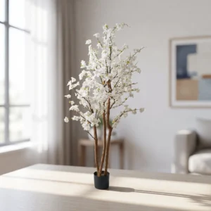 Lifelike Black Faux Blossom Tree, 63 Inch Artificial for Living Room, Elegant Home Decor, No Watering Needed Vase Not Included