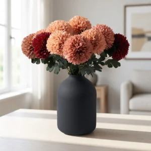 Lifelike Kiku Faux Flower Arrangement, 10 Stems Artificial Flowers for Living Room, Spring Decor, No Watering Needed Vase Not Included