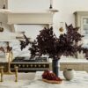 Lifelike Plum Cimicifuga Ramosa Leaves Faux Greenery, 31 Inch Artificial Plant for Modern Fall Decor, No Watering Needed with Vase