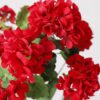 Lifelike Red Geranium Faux Flower Arrangement, 18 Inch Artificial Flowers for Covered Outdoor Use, Summer Decor, Water Resistant, No Maintenance