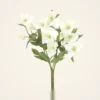Lifelike Cream Green Helleborus Faux Flower Arrangement, 14 Inch for Living Room Elegant Decor, No Watering Needed