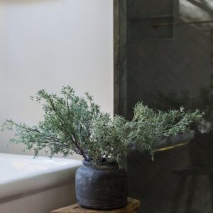 Lifelike Seeded Eucalyptus Faux Floral Stems, 27 Inch Artificial Greenery for Living Room, Fall Decor, Maintenance Free with Vase