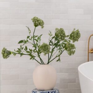 Lifelike Queen Anne's Lace Faux Flower Arrangement, 36 Inch Artificial Flowers for Living Room, Elegant Fall Decor, No Watering Needed