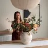Lifelike Green & Beige Faux Flower Arrangement, 28 Inch Fall Decor for Living Room, No Watering Needed Vase Not Included