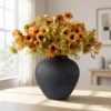 Lifelike Poppy Faux Flower Arrangement, 12 Stems Artificial Flowers for Living Room Spring Decor, No Watering Needed Vase Not Included