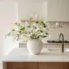 Lifelike Bell Flower & Clematis White Faux Arrangement, 30 Inch for Living Room, Spring Decor, Farmhouse Style, No Watering Needed Vase Not Included