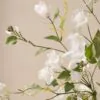 Lifelike Bell Flower & Clematis White Faux Arrangement, 30 Inch for Living Room, Spring Decor, Farmhouse Style, No Watering Needed Vase Not Included