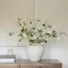 Lifelike Bell Flower & Clematis White Faux Arrangement, 30 Inch for Living Room, Spring Decor, Farmhouse Style, No Watering Needed Vase Not Included