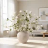 Lifelike Bell Flower & Clematis White Faux Arrangement, 30 Inch for Living Room, Spring Decor, Farmhouse Style, No Watering Needed Vase Not Included
