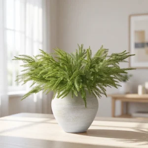 Lifelike Norfolk Pine Faux Floral Stems, 5 Artificial Greenery for Living Room Vase Not Included, Winter Decor No Watering Needed