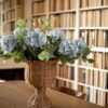 Lifelike Hydrangea Faux Flower Arrangement, 36 Inch Polyester Artificial Flowers for Living Room Elegant Decor, No Watering Needed with Vase