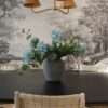 Lifelike Hydrangea Faux Flower Arrangement, 36 Inch Polyester Artificial Flowers for Living Room Elegant Decor, No Watering Needed with Vase