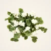UV Treated White Geranium Artificial Plant, 27 Inch for Covered Outdoor Use, Elegant Fall Decor, No Watering Needed with Vase