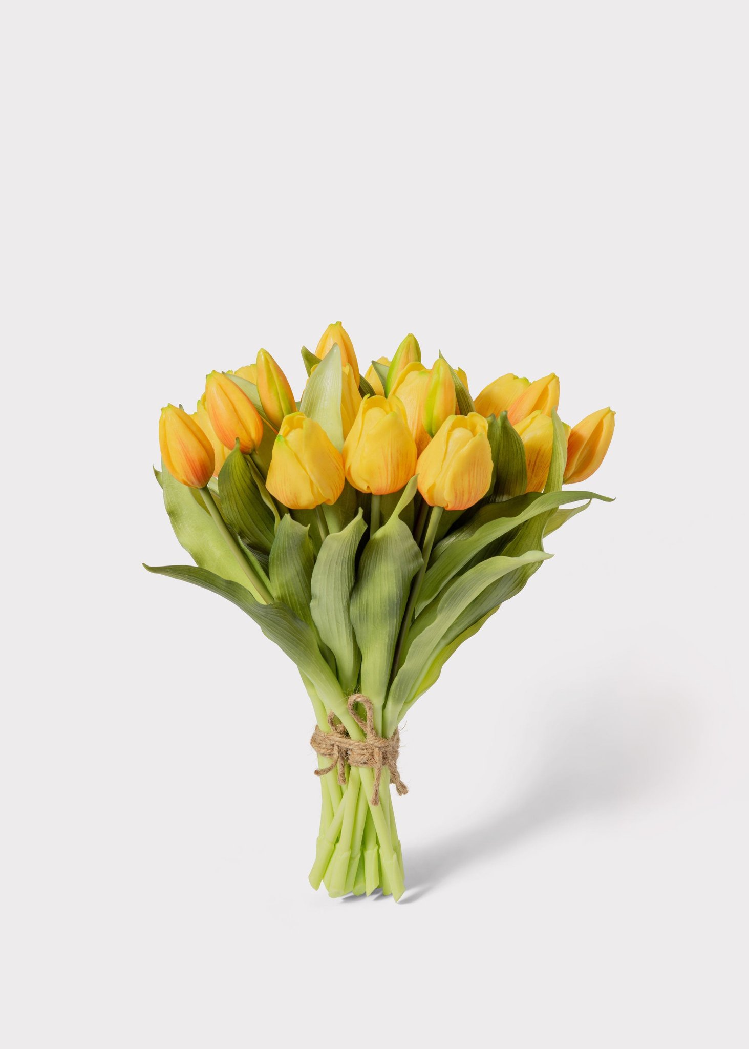 Yellow Tulip Artificial Flower Bouquet - 11.75"