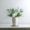 Lifelike White Dahlia Faux Flower Arrangement, 13 Stems Artificial Flowers for Living Room Elegant Decor, No Watering Needed Vase Not Included