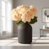 Lifelike Cream Hydrangea Faux Flower Arrangement, 4 Stems Dried Natural for Living Room, Fall Decor, No Watering Needed Vase Not Included