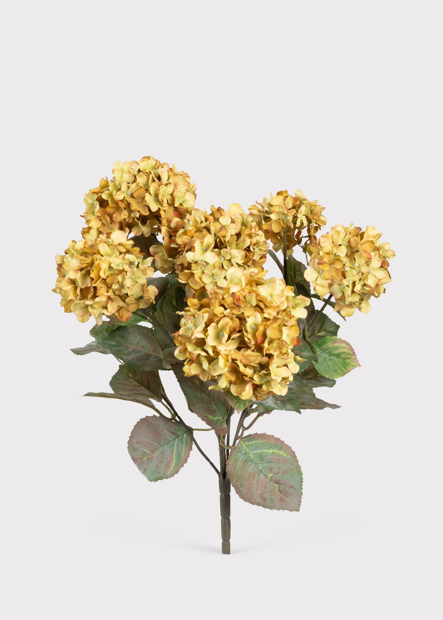 Lifelike Green Hydrangea Faux Flower Arrangement, 20 Inch Artificial Flowers for Living Room Luxury Decor, No Watering Needed with Vase