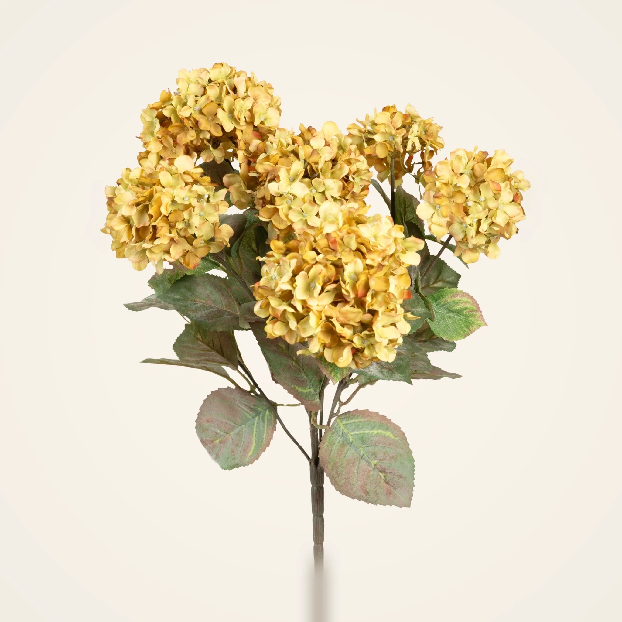 Lifelike Green Hydrangea Faux Flower Arrangement, 20 Inch Artificial Flowers for Living Room Luxury Decor, No Watering Needed with Vase