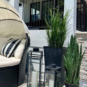 UV Resistant Green Artificial Potted Grass Plant - 38", for Outdoor Patio, No Watering Needed, Ideal for Covered Outdoor Use, Maintenance Free Indoor