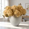 Lifelike Cream Hydrangea Faux Flower Arrangement, 7 Stems Artificial Flowers for Fall Decor, Vase Not Included