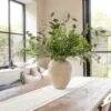 Lifelike Wild Eucalyptus & Green Berry Faux Flower Arrangement, 18 Stems Artificial Silk Flowers for Living Room, Spring Decor, No Watering Needed
