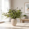 Lifelike Wild Eucalyptus & Green Berry Faux Flower Arrangement, 18 Stems Artificial Silk Flowers for Living Room, Spring Decor, No Watering Needed
