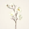 Lifelike White Magnolia Faux Flower Branch, 39 Inch Artificial Floral Stem for Spring Decor, Wedding Centerpiece, Luxury Home No Watering Needed with