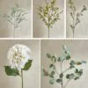 Lifelike Eucalyptus & White Hydrangea Faux Flower Arrangement, 28 Inch Silk Floral Centerpiece for Dining Table, Farmhouse Decor, No Watering Needed