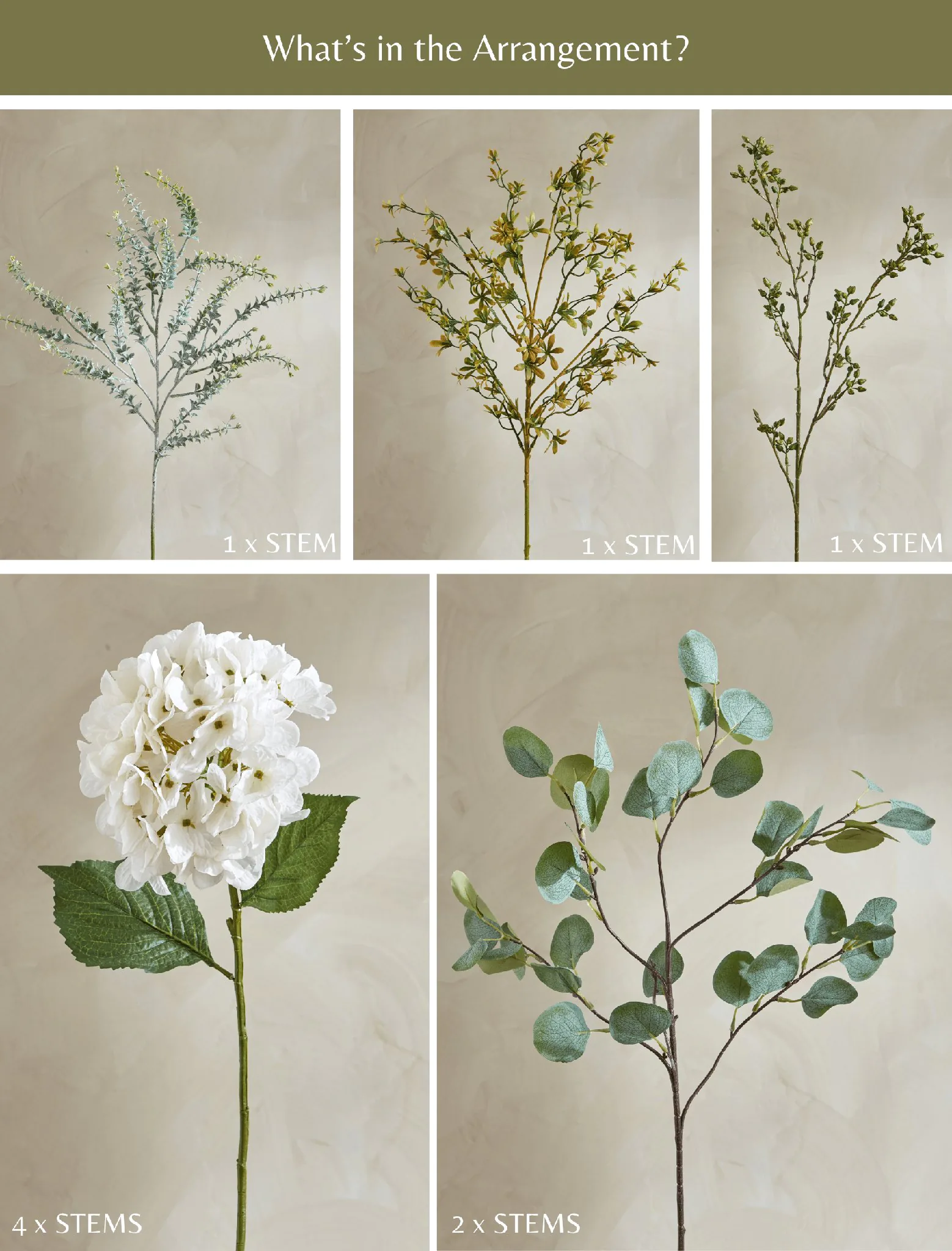 Lifelike Eucalyptus & White Hydrangea Faux Flower Arrangement, 28 Inch Silk Floral Centerpiece for Dining Table, Farmhouse Decor, No Watering Needed