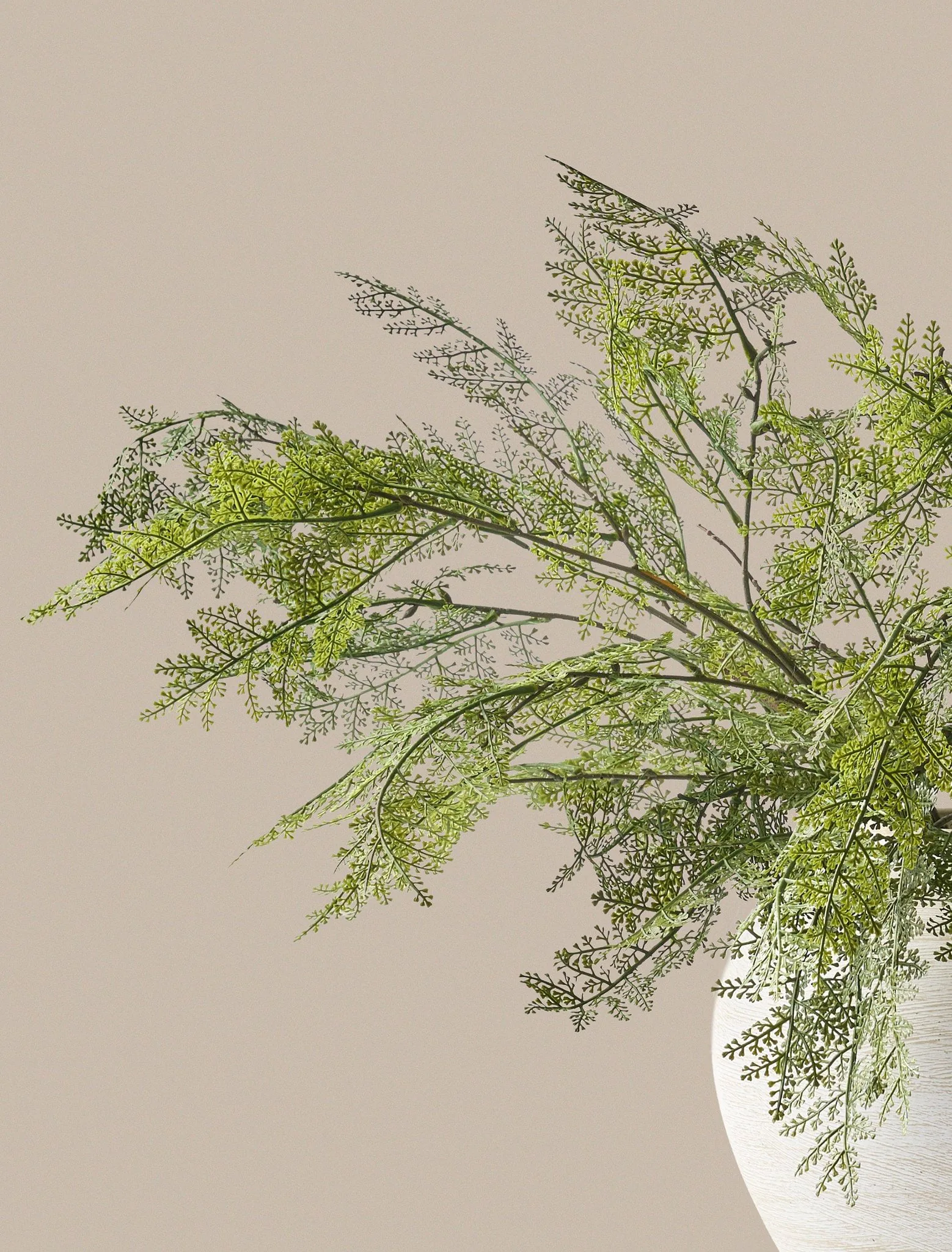 Lifelike Winter Fern Faux Floral Stems, 5 Artificial Greenery for Living Room Vase Not Included, Fall Decor No Watering Needed