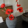 Lifelike Orange Poppy Faux Flower Arrangement, 29 Inch Silk Floral for Living Room, Spring Decor, No Watering Needed with Vase