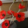 Lifelike Orange Poppy Faux Flower Arrangement, 29 Inch Silk Floral for Living Room, Spring Decor, No Watering Needed with Vase
