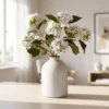 Lifelike White Hydrangea Faux Flower Arrangement, 3 Stems Artificial Flowers for Living Room Summer Decor, No Watering Needed Vase Not Included