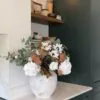Lifelike White Peony & Sunflower Faux Flower Arrangement, 28 Inch Silk Floral Centerpiece for Living Room, Spring Decor, No Watering Needed Vase Not