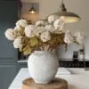 Lifelike White Viburnum Faux Flower Arrangement, 7 Stems Artificial Flowers for Living Room, Spring Decor, No Watering Needed Vase Not Included