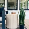 UV Treated Outdoor Faux Sansevieria Snake Plant, 35 Inch Artificial Potted for Indoor, Covered Outdoor Use, No Watering Needed, Maintenance Free