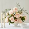 Real Touch Blush Peony Faux Flower Arrangement, 12 Inch Silk Floral for Living Room, Spring Decor, No Watering Needed