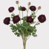 Lifelike Purple Ranunculus Faux Flower Arrangement, 19 Inch Artificial Flowers for Fall Decor, Luxury Home Accent, No Watering Needed