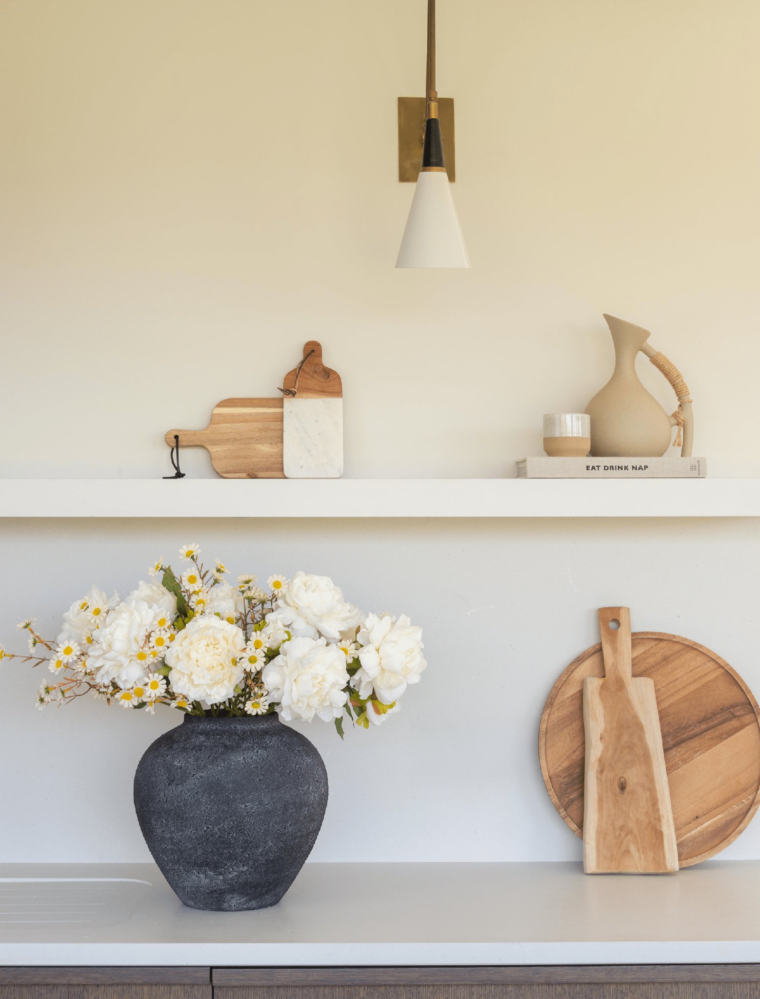 Faux Arrangement - White Peony & Daisy