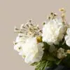 Lifelike White Peony & Daisy Faux Flower Arrangement, 22 Inch Silk Floral for Living Room, Spring Decor, No Watering Needed Vase Not Included