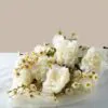 Lifelike White Peony & Daisy Faux Flower Arrangement, 22 Inch Silk Floral for Living Room, Spring Decor, No Watering Needed Vase Not Included