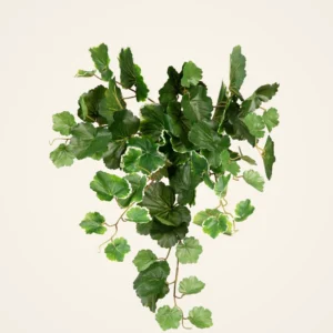 UV Resistant Green Hanging Geranium Artificial Plant - 21", for Covered Outdoor Use, No Watering Needed, Maintenance Free, Reusable Year After with