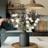 Lifelike Eucalyptus Faux Flower Arrangement, White & Green, 24 Inch Silk Floral Centerpiece for Wedding Decor, No Watering Needed Vase Not Included