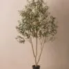 Lifelike Black Olive Tree Artificial Plant, 79 Inch Faux Greenery for Indoor or Outdoor, UV Resistant, Maintenance Free