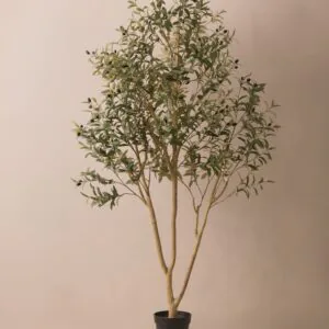 Lifelike Black Olive Tree Artificial Plant, 79 Inch Faux Greenery for Indoor or Outdoor, UV Resistant, Maintenance Free